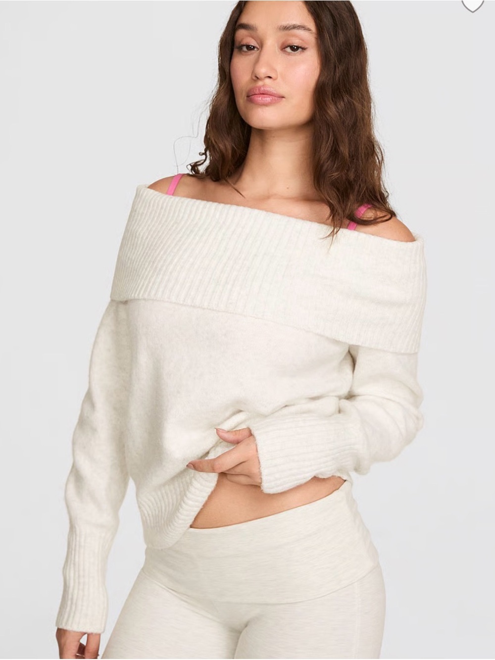 NWT PINK Victoria's Secret Comfy Girl Off The Shoulder Sweater